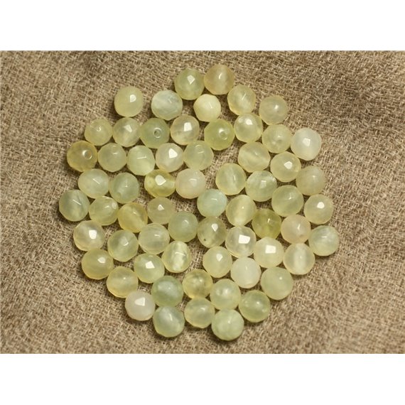 10pc - Perles de Pierre - Jade Facettée 6mm   4558550023582