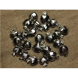 5Stk - Charms Anhänger Silber Metall Rhodium Apfel 14mm 4558550023674