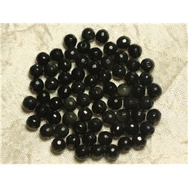10pc - Perles Pierre Obsidienne noire arc en ciel Boules facettée 6mm - 4558550023803