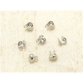 20pc - Embouts 1 Cache Noeuds Métal argenté Rhodium pour Chaîne bille ou Cordons 4558550000200 20pc - Embouts 1 Cache Noeuds Métal argenté Rhodium pour Chaîne bille ou Cordons 4558550000200