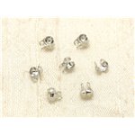 20pc - Embouts 1 Cache Noeuds Métal argenté Rhodium pour Chaîne bille ou Cordons   4558550000200
