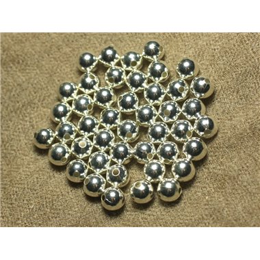 10pc - Perles Métal Argenté Boules 8mm   4558550023872