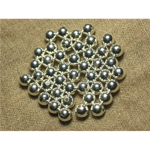 10pc - Perles Métal Argenté Boules 8mm   4558550023872