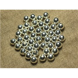 10pc - Bolas de cuentas de metal plateado de 8 mm 4558550023872