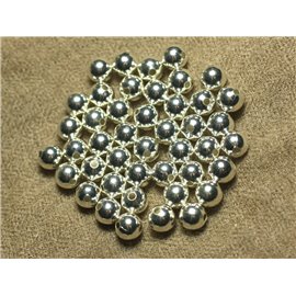 10pc - Palline di perline in metallo argentato 8mm 4558550023872