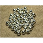 10pc - Perles Métal Argenté Boules 8mm   4558550023872