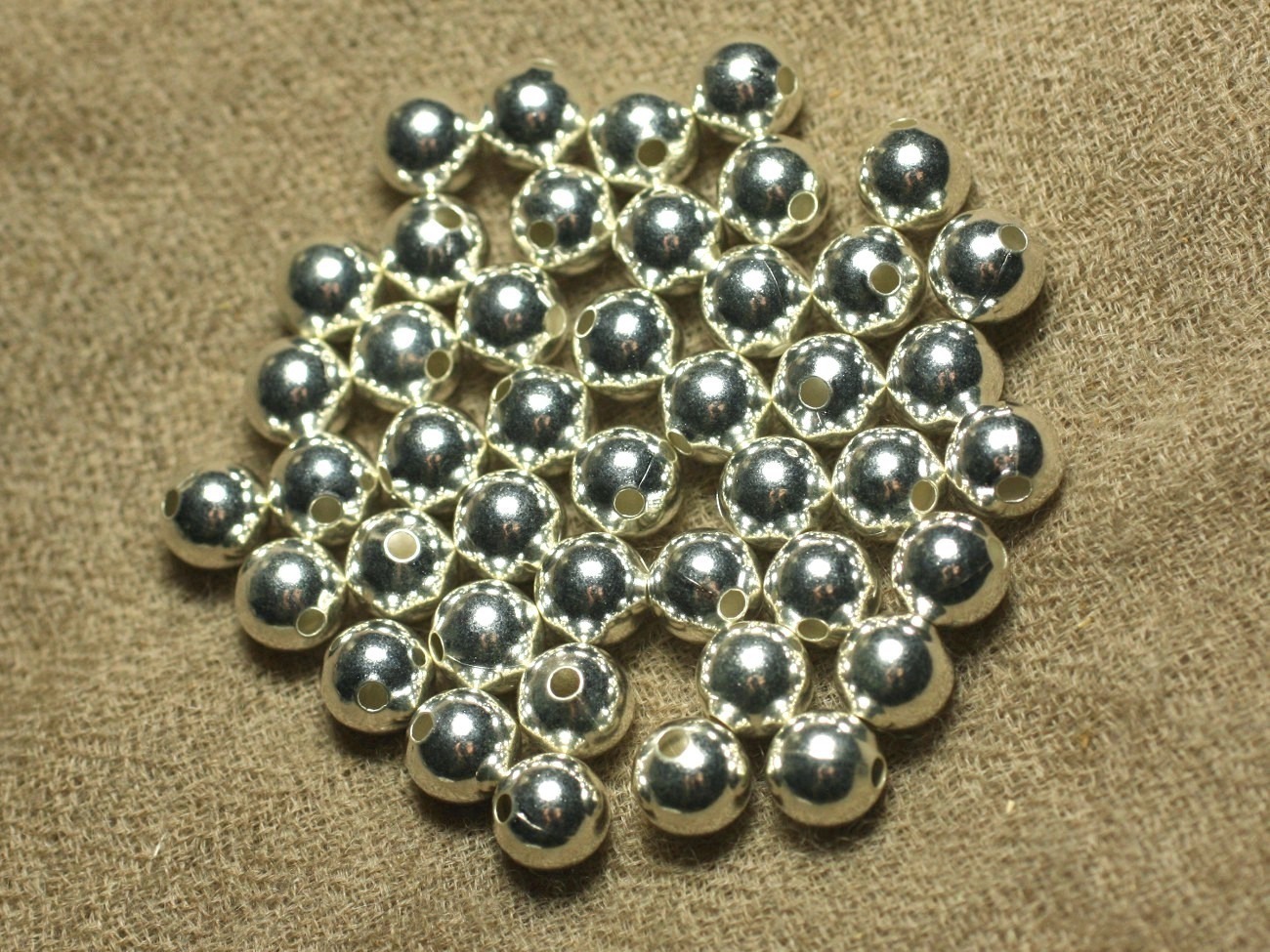 10pc - Perles Métal Argenté Boules 8mm   4558550023872