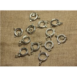 4pc - Silver Plated Metal Buoy Clasps 14mm 4558550023889