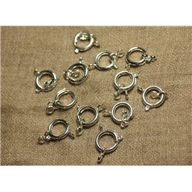 4pc - Silver Plated Metal Buoy Clasps 14mm 4558550023889