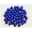 40pc - Perles Turquoise Synthèse Boules 6mm Bleu nuit  4558550023919 