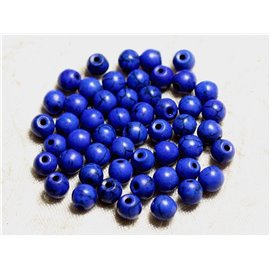 40st - Synthetische Turkoois Kralen 6mm Ballen Middernachtblauw 4558550023919 
