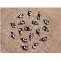 10pc - Fermoirs Mousquetons Métal Argenté Rhodium 12x7mm   4558550023995