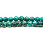 1pc - Perle Turquoise Naturelle Boule 6-8mm   4558550024015 