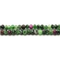 10pc - Perles Rubis Zoïsite Rondelles Facettées 3.5 x 2.5mm   4558550024022
