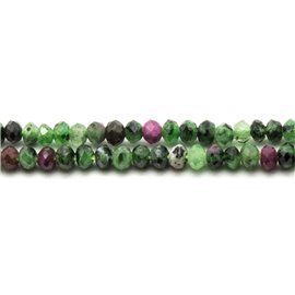 10pc - Ruby Zoisite Beads Faceted Rondelles 3.5 x 2.5mm 4558550024022