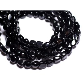 10pc - Stone Beads - Black Onyx Nuggets 6-9mm - 4558550024107 