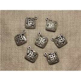 Charm colgante bañado en plata de rodio - Rombo 20 mm 4558550024329