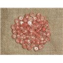 20pc - Perles Pierre - Quartz Cerise Rondelles 6x4mm Rose corail peche transparent - 7427039736503
