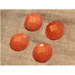 1pc - Cabochon de Pierre - Jade Facettée Rond 20mm Orange   4558550024442