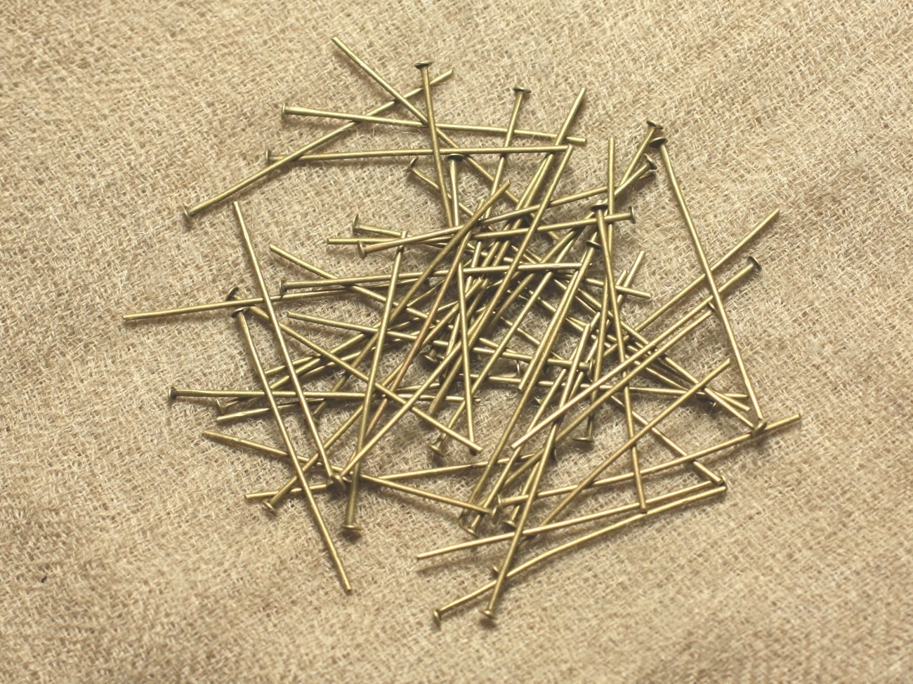 100pc - Tiges Clous à Tete plate Métal Bronze - 35 x 2 x 0.7mm   4558550024466