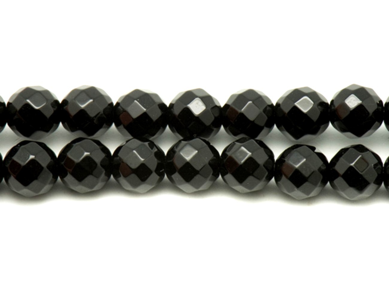 10pc - Perles de Pierre - Onyx Noir Boules Facettées 8mm   4558550024497 
