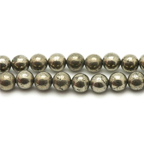 4pc - Perles de Pierre - Pyrite Dorée Boules 12mm   4558550024626