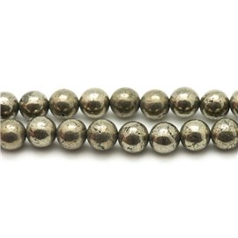 4pc - Perline di pietra - Palline di pirite dorata 12mm 4558550024626