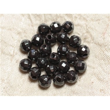 5pc - Perles de Pierre Perçage 2.5mm - Hématite Facettée 8mm  4558550025531