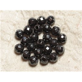 5pc - Stone Beads Drill 2.5mm - Faceted Hematite 8mm 4558550025531