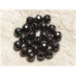 5pc - Perles de Pierre Perçage 2.5mm - Hématite Facettée 8mm  4558550025531