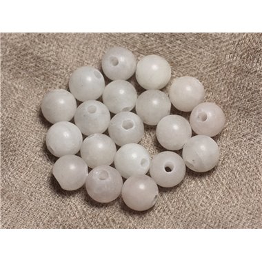 5pc - Perles de Pierre Perçage 2.5mm - Quartz Rose Givré Mat 10mm  4558550024688