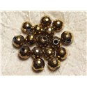 4pc - Perles de Pierre Perçage 2.5mm - Hématite Dorée Facettée 10mm   4558550024732