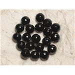 2pc - Perles de Pierre Perçage 2.5mm - Onyx Facetté 10mm  4558550024893