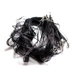 10pc Colliers Tours de cou Organza et Coton 47cm Noir   4558550024763 