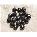 5pc - Perles de Pierre Perçage 2.5mm - Hématite Facettée 10mm  4558550026736