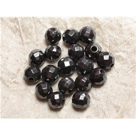 5 piezas - Taladro de cuentas de piedra de 2,5 mm - Hematites facetados de 10 mm 4558550026736