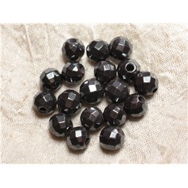5pc - Stone Beads Drill 2.5mm - Faceted Hematite 10mm 4558550026736