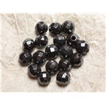 5pc - Perles de Pierre Perçage 2.5mm - Hématite Facettée 10mm  4558550026736