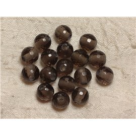 Perforación de cuentas de piedra de 2,5 mm - Cuarzo ahumado facetado 10 mm 4558550026484