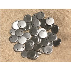 10pc - Pendente in acciaio chirurgico Charms rotondo 8mm 4558550024848