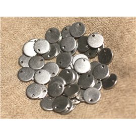 10pc - Surgical Steel Pendant Charms Round 8mm 4558550024848