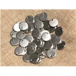 10pc - Breloques Pendentifs Acier Chirurgical Rond 8mm   4558550024848