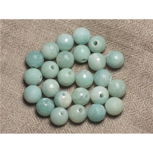 2pc - Perles de Pierre Perçage 2.5mm - Amazonite Boules Facettées 10mm  4558550024879