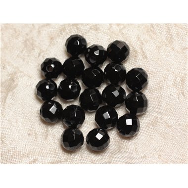 2pc - Perles de Pierre Perçage 2.5mm - Onyx Facetté 10mm  4558550024756