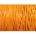 10 metres - Fil Corde Cordon Coton Ciré 0.8mm Jaune Orange Safran - 4558550093509