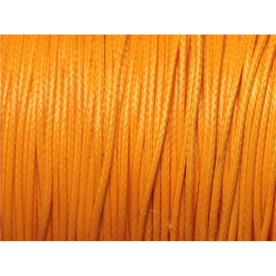 10 metres - Fil Corde Cordon Coton Ciré 0.8mm Jaune Orange Safran - 4558550093509