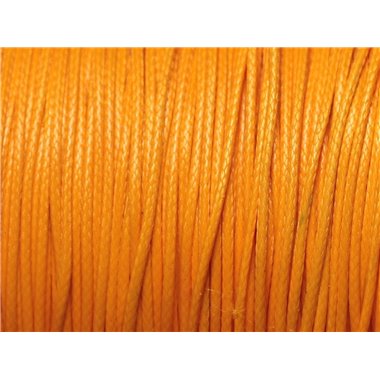 10 metres - Fil Corde Cordon Coton Ciré 0.8mm Jaune Orange Safran - 4558550093509