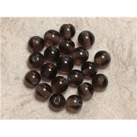 2pc - Perline di pietra perforazione 2,5 mm - Quarzo fumé 10 mm 4558550024961