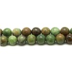 6pc - Perles Pierre - Opale Verte Boules 8mm Vert Marron Kaki - 7427039734028