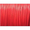 5 Mètres - Cordon de Coton Ciré 1mm Rouge   4558550025005 